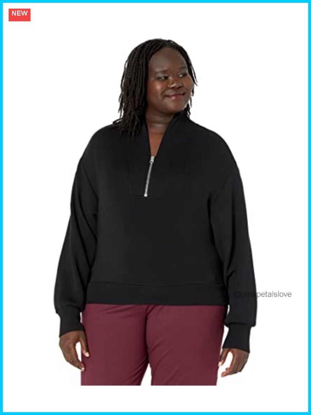 Varley Davidson Cropped Half Zip Sweatshirt Viscose Blend Bell Sleeve